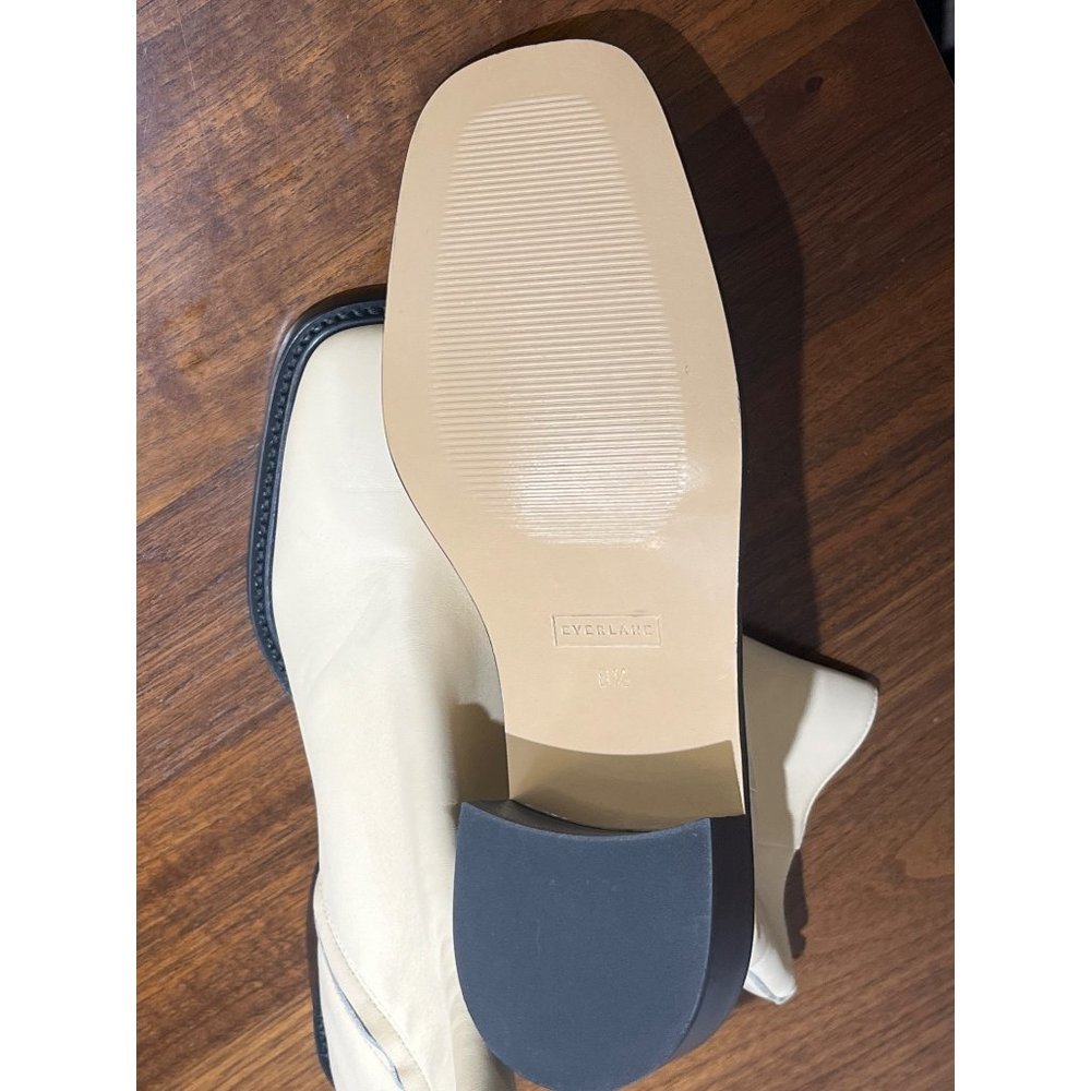 Everlane The City Square Ankle Boots in Cream Leather New Womens Booties - Picture 8 of 16